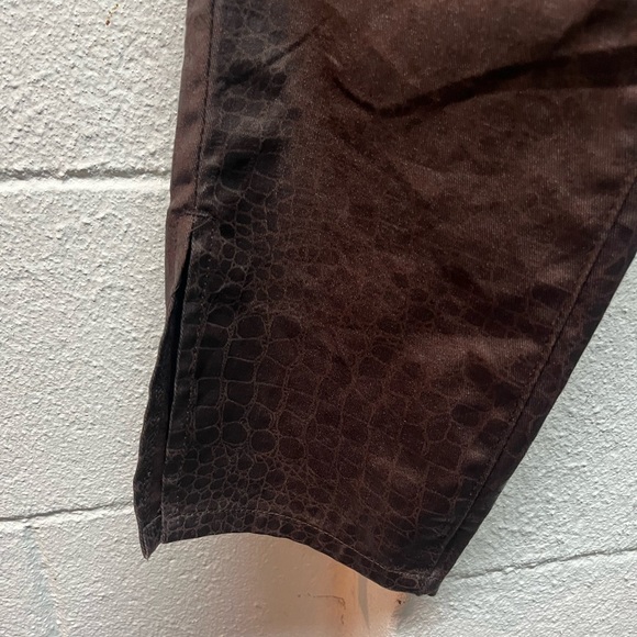 Nasty Gal Croc-Embossed Brown Pants. SZ 8 - Picture 5 of 6